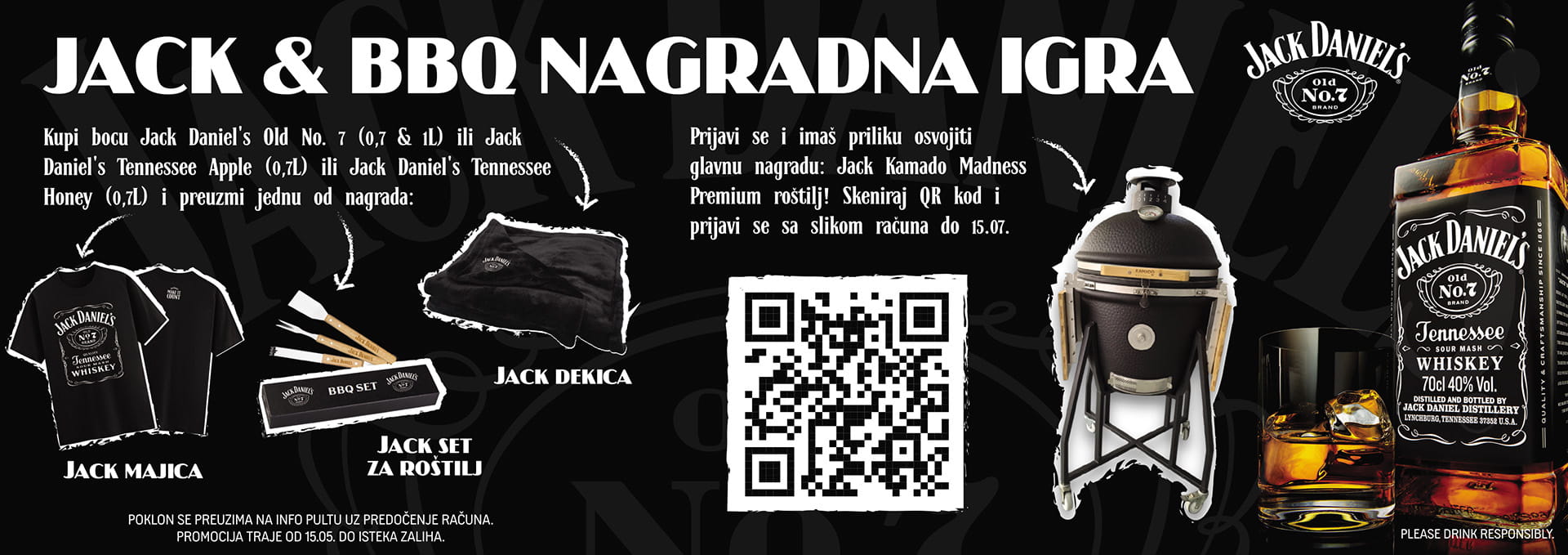 Jack & BBQ Nagradna igra — kupi Jack Daniel's u Kauflandu i osvoji Kamado roštilj